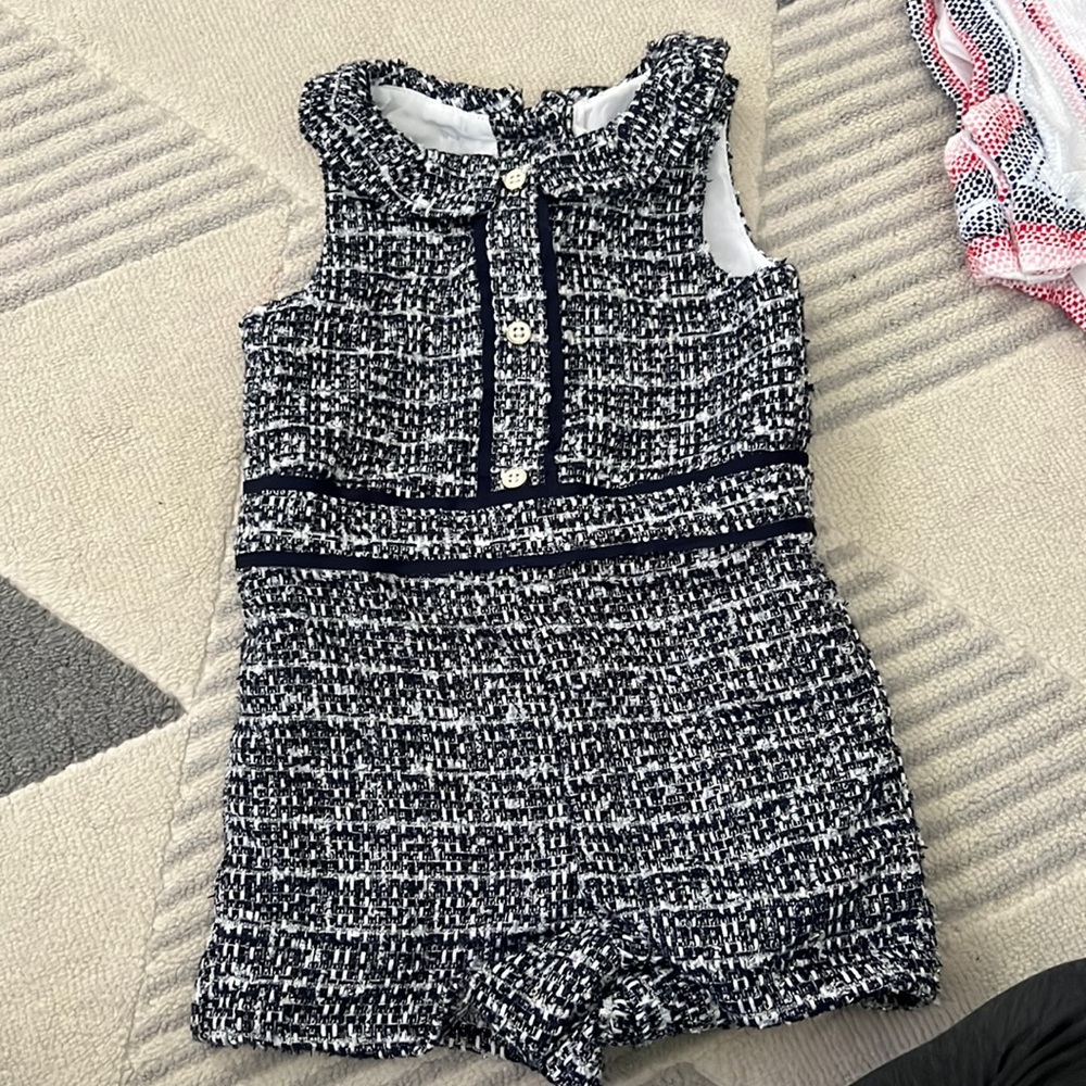 Janie and Jack romper (tweed)